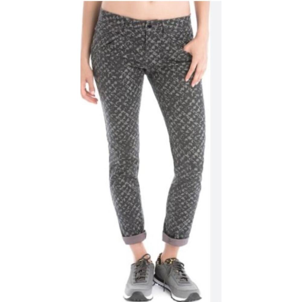 Lole Cotton Blend Gray Patterned Mid Rise Lightweight Jazz Pants Jeans Size 10